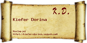 Kiefer Dorina névjegykártya
